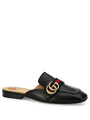 gucci gucci peyton gg leather mule slides|Gucci Leather Peyton Gg Web Flat Slide Mules .